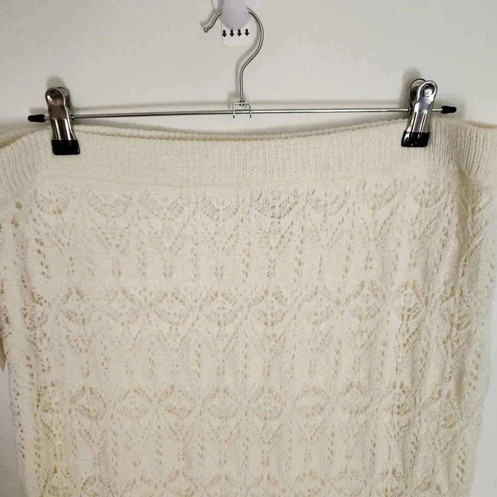 A New Day Womens Elegant Cream Lace Overlay Midi-Mini Skirt Size XXL
